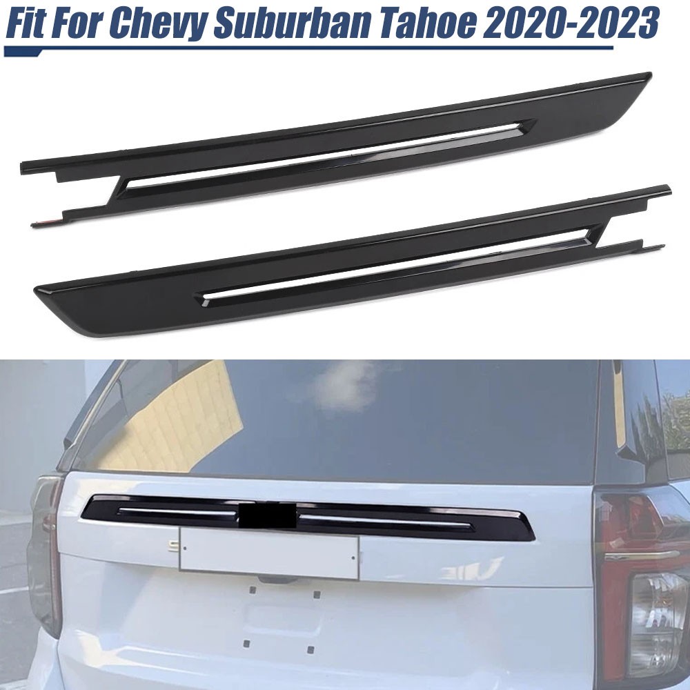 Front Bumper Grille Rear Tailgate Trim Cover For Chevy Suburban Tahoe 2020-2024