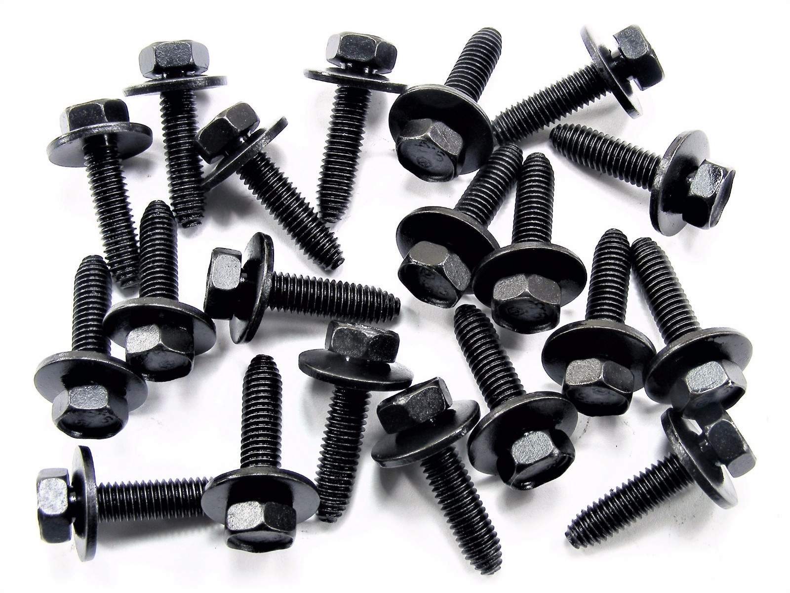 GM Body Bolts- M6-1.0 x 25mm Long- 10mm Hex- 17mm Washer- 20 bolts- #161