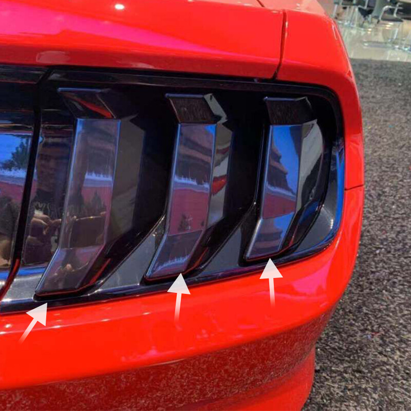 Smoke Black Tail Light Lamp Covers Guard Trim Bezels for Ford Mustang 2018-2023