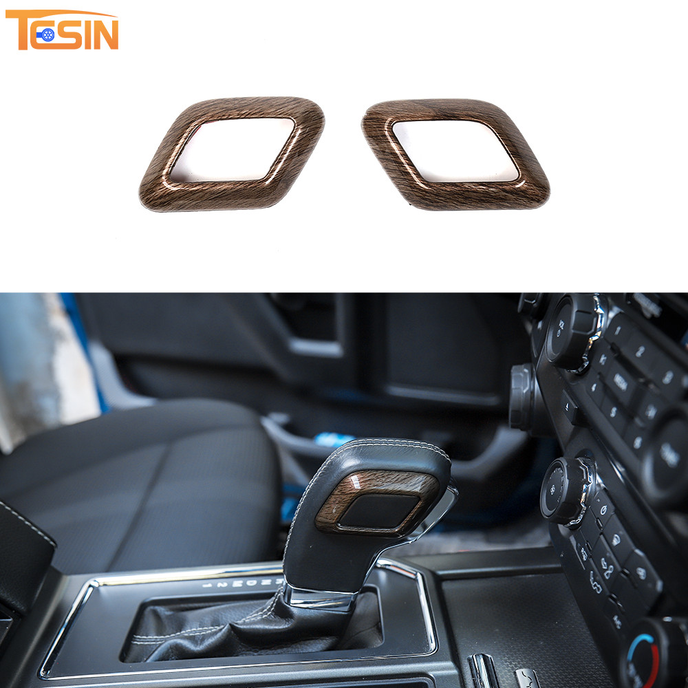 40PCS Wood Grain Center Console Interior Trim Cover Kit For Ford F-150 2015-2020