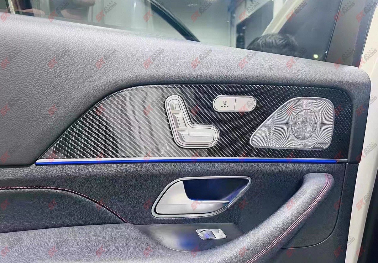 Fits Benz S-Class GLS450 580 GLS63 AMG 20UP Dry Carbon Fiber Car Inner Trim Kits